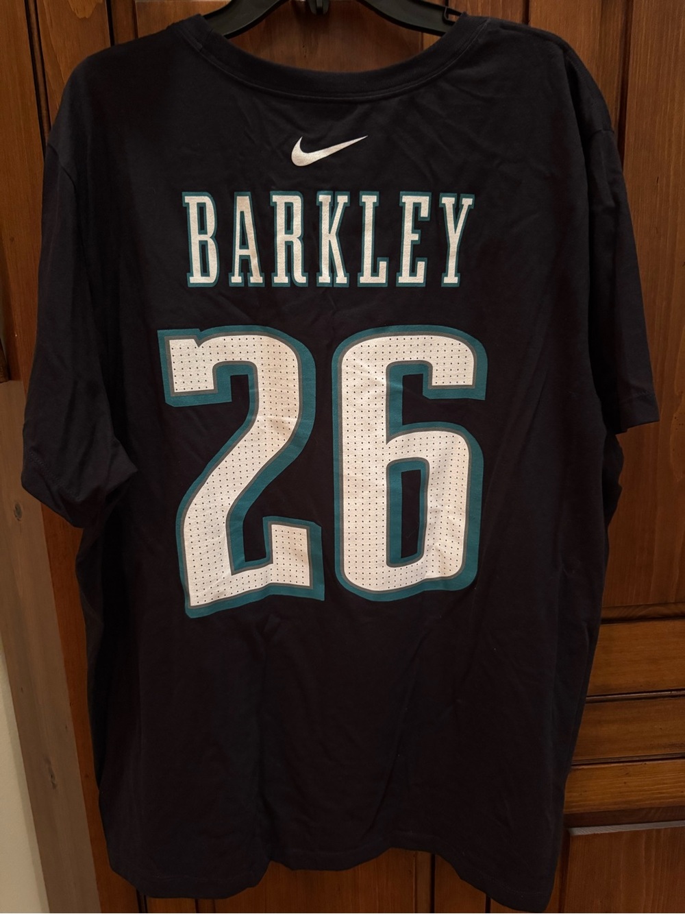 Nike XXL Black Philadelphia Eagles Barkley #26 Tee with White & Teal-Trim NWOT
